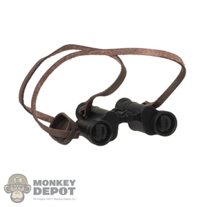 Binoculars: Flagset Black Binoculars w/Leather-Like Strap