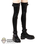 Boots: Flagset Female Thigh-High Leatherlike Boots