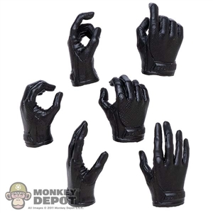 Hands: Flagset Female Black Molded Glove Hand Set