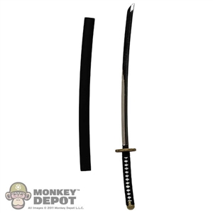 Sword: GD Toys Black Handle Katana w/Scabbard (Metal)