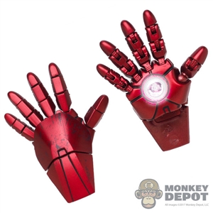 Hot Toys Iron Man Mark VII Poseable Battle Damaged Hands (Lights Up)