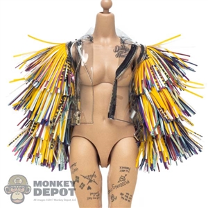 Coat: Hot Toys Female Clear Jacket w/Cut Caution Tape Sleeves