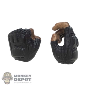 Hands: Hot Toys Mens Molded Fingerless Gloved Hands (Weapon Grip)