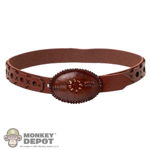 Belt: Hot Toys Leather-like Brown Decorative Belt w/ Buckle