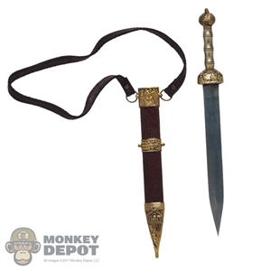 Sword: HY Toys Metal Gladius Sword w/Brown Scabbard