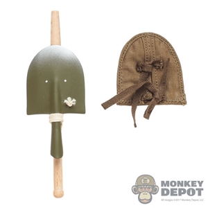 Shovel: IQO Model WWII Japanese Entrenching Tool w/Cover (Metal + Wood)