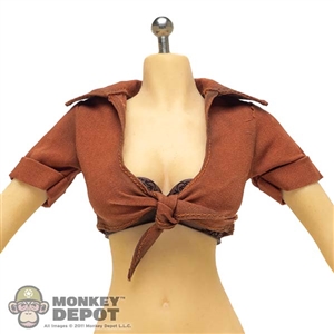 Shirt: TBLeague Female Rust Color Tied Cropped Top