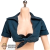 Shirt: Long Shan Female Blue Tied Cropped Top