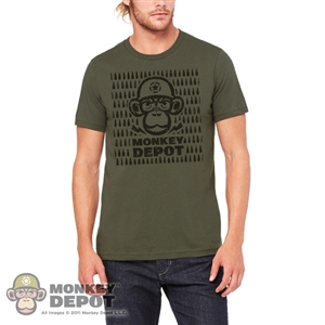 Monkey Depot Shirt: Mens Green Bullet Monkey