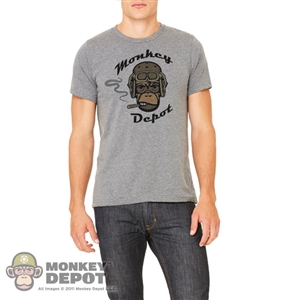 Monkey Depot Shirt: Mens Grey Tanker Shirt