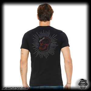 Monkey Shirt: Mens Monkey Edge Skull - Black