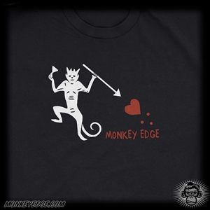 Monkey Shirt: Mens Monkey Edge Blackbeard Monkey - Black