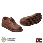 Shoes: Magic Toys 1/12 Mens Molded Brown Shoes (Slightly Weathered)