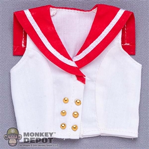 Shirt: ManModel Female White Sleeveless Sailor Top