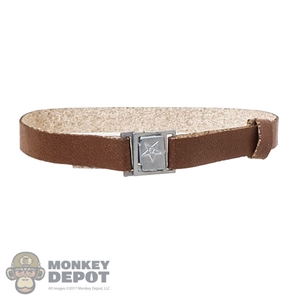 Belt: Mini Times Mens Brown Leather-Like Belt w/Buckle