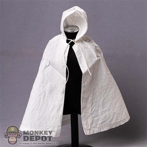 Cape: Mini Times Mens White Hooded Cloak