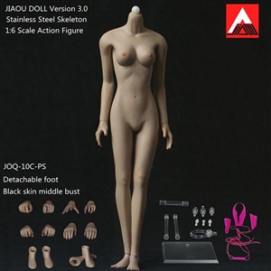 INCOMPLETE Boxed Figure: Jiaou Doll - Version 3.0 with Stainless Steel Skeleton (JOQ-10C-PS) - Black Skin