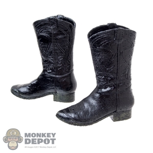 Boots: MomToys Black Molded Cowboy Boots