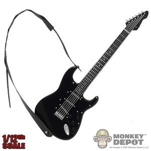 Instrument: Mezco 1/12th Black Guitar w/Leather-Like Strap