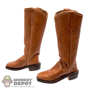 Boots: Newline Miniatures Western Mule Ear Boots - Dark Brown
