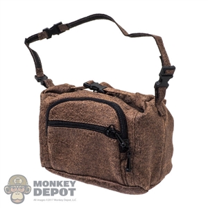 Pack: OneToys Brown Leather-Like Travel Bag w/Shoulder Strap