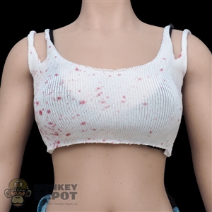 Shirt: TBLeague Female Blood Splattered White Tank Top