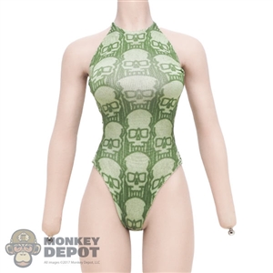 Suit: TBLeague Female Green Skull Bodysuit