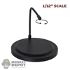 Stand: TBLeague 1/12th Round Black Base w/Adjustable Rod