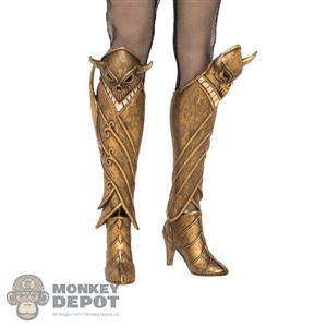 Boots: TBLeague Female Molded Goldish Armored Boots w/Leg Armor