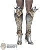 Boots: TBLeague Female Molded Silver Armored Boots w/Leg Armor