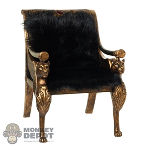 Chair: TBLeague Pharaoh Tutankhamun Black Throne w/Removable Fur Cushions (READ NOTES)