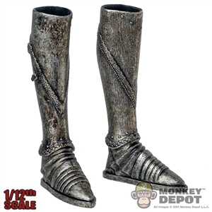 Boots: TBLeague 1/12th Molded Female Silver Boots w/Leg Armor