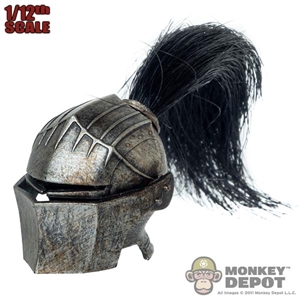 Helmet: TBLeague 1/12th Molded Female Silver Helmet w/Ponytail (READ NOTES)