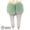 Leggings: TBLeague Female White and Blue Fur Stockings