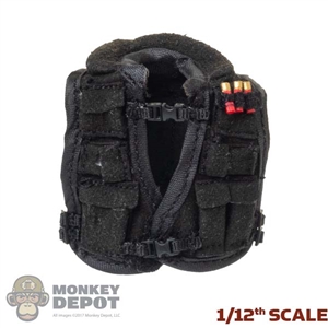 Vest: PC Toys 1/12th Mens Black Tactical Vest w/Shotgun Shells