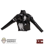Coat: PC Toys 1/12th Female Black Vinyl-like Motorcycle Jacket
