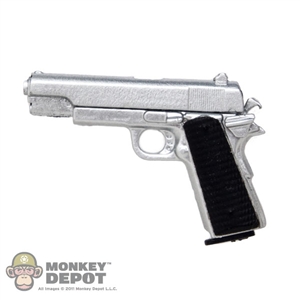 Pistol: Play Toy Chrome 1911 w/Black Grips