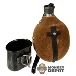 Pre-Owned Pit: As Is German WWII Flocked Canteen (DAMAGED)