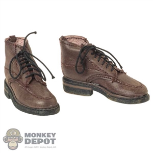 Boots: Present Toys Mens Brown Leather-Like Boots