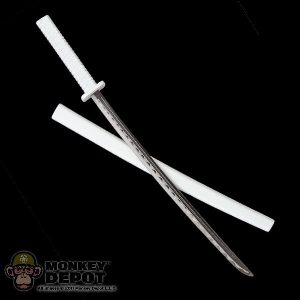 Monkey Depot - Sword: POP Toys Katana Sword w/White Sheath (Metal)