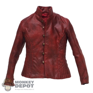 Coat: POP Toys Mens Red Leather-Like Jacket