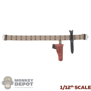 Belt: POP Toys 1/12th US Web Belt w/Pistol, Holster + Knife
