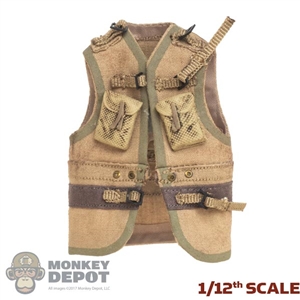 Vest: POP Toys 1/12th Mens WWII Assault Vest w/Molded Pouches + Shovel