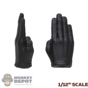 Hands: POP Toys 1/12th Mens Molded Black Saluting Hands