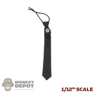 Tie: POP Toys 1/12th Mens Black Neck Tie w/Crooked Cross