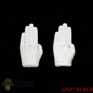 Hands: POP Toys 1/12th Mens White Molded Saluting Hands