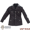 Coat: POP Toys 1/12th Mens WWII German Black Officer Tunic w/Insignia