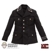 Coat: POP Toys 1/12th Mens WWII German Black Officer Tunic w/Insignia