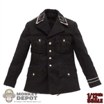 Coat: POP Toys 1/12th Mens WWII German Black Officer Tunic w/Insignia