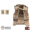 Vest: POP Toys 1/12th Mens WWII Assault Vest w/Molded Pouches + Shovel